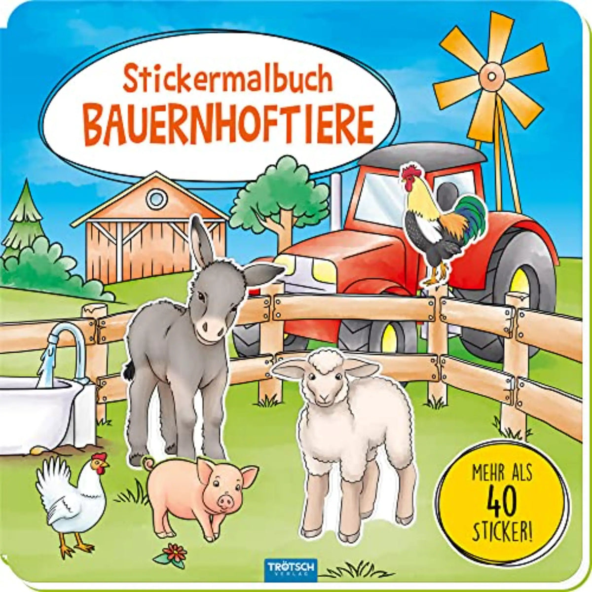 TROTSCH - Stickermalbuch Bauernhoftiere Arts and Crafts - German Edition