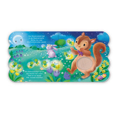TROTSCH Fühlbuch Gute Nacht Liebe Tiere features a colorful night scene with a squirrel and frog on a smooth sticker.