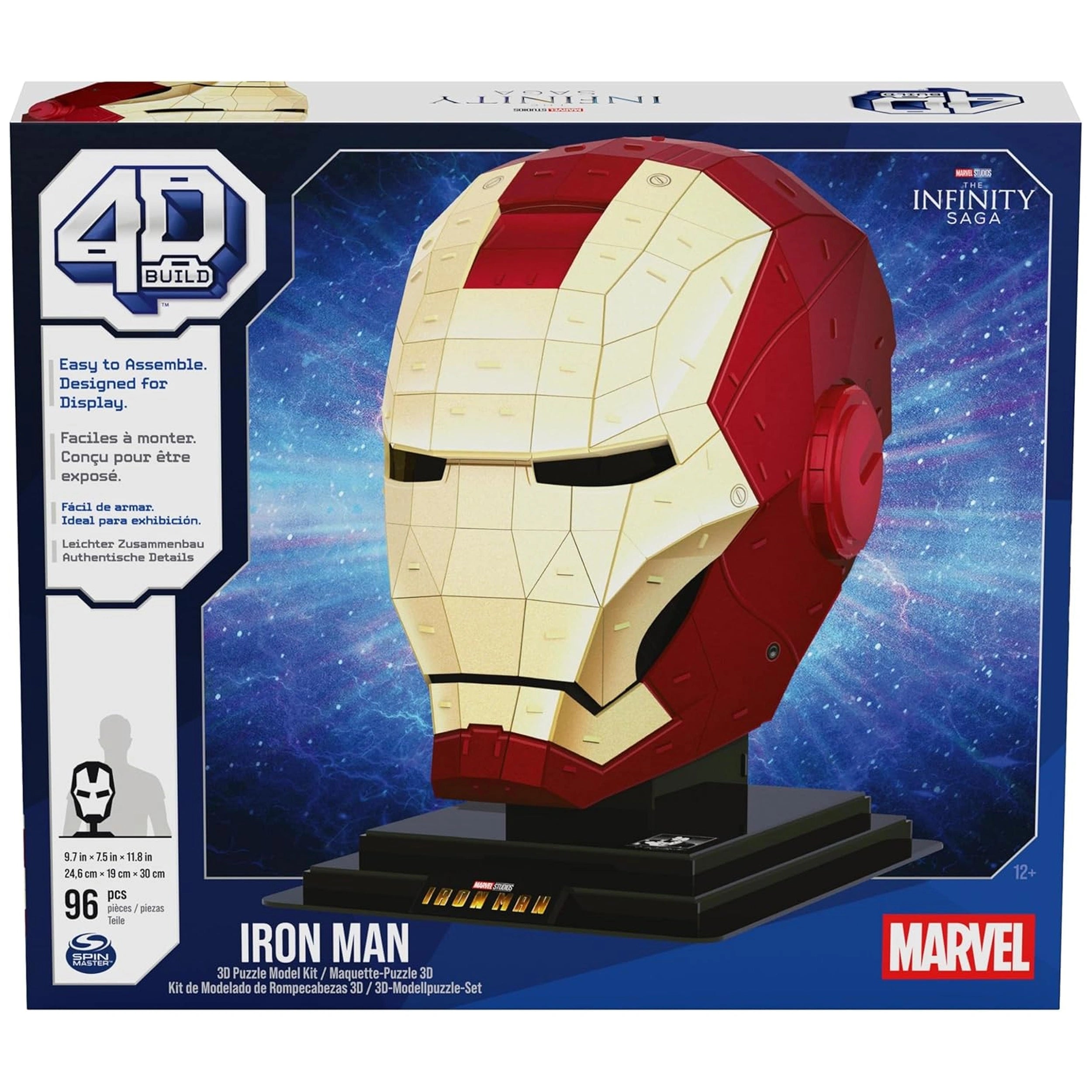 4D Build Marvel Iron Man 3D Puzzle Model Kit with Stand 96 Pcs Construction Set Toy