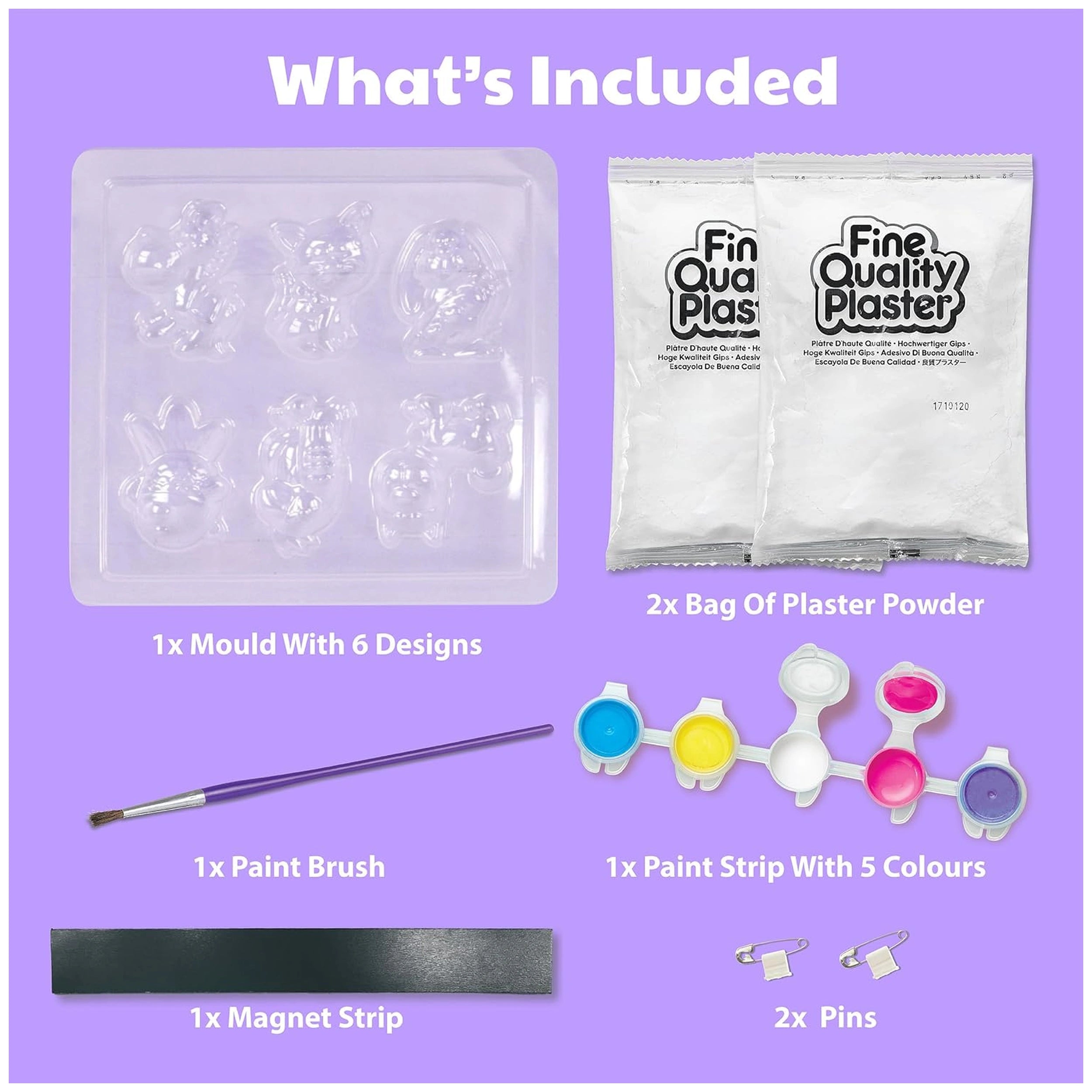 4M - Mould & Paint Cute Pets - Make 6 Magnets - Arts & Crafts