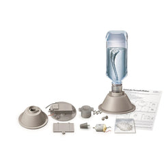 4M KidzLabs Tornado Maker with a clear plastic bottle, gray cap, silver base, and small metallic components.