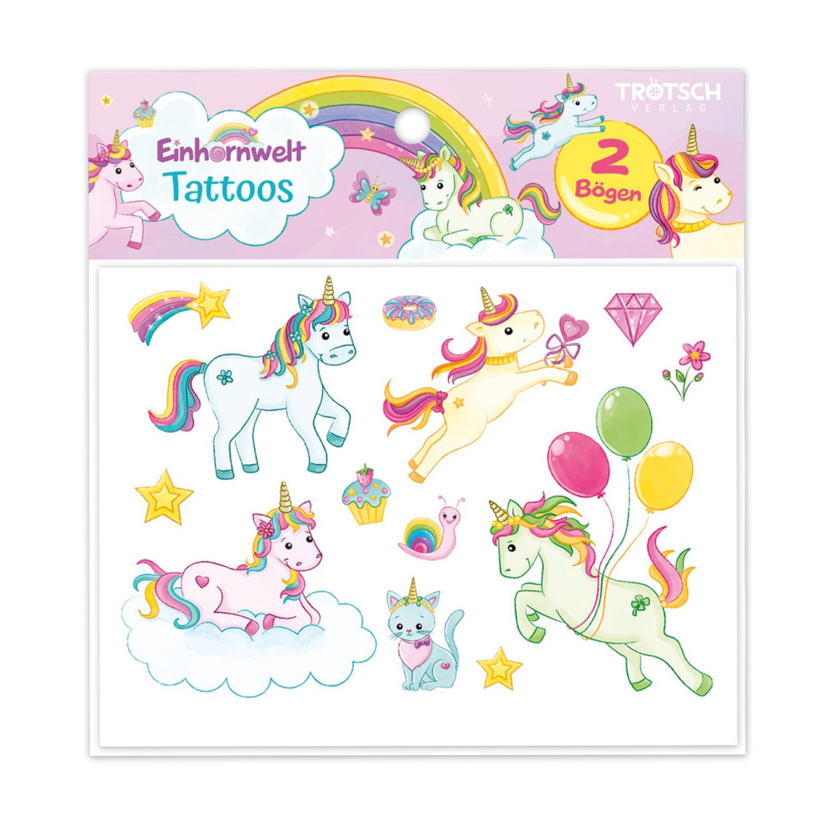 Troetsch Verlag - Books - Einhornwelt Tattoos - Magical Unicorns - 3-6 Yrs