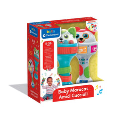 Baby Clementoni - Maracas Bébé Amici Cuccioli Jouets d'Activité Bébé - Édition Italienne