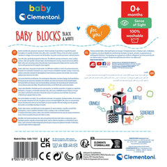 Cubes d'activité doux noir et blanc Baby Clementoni - Jouets d'activité pour bébé