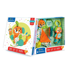 Clementoni Bébé - Ensemble Cadeau Doudou Chiot Jouets de Tri et d'Empilage