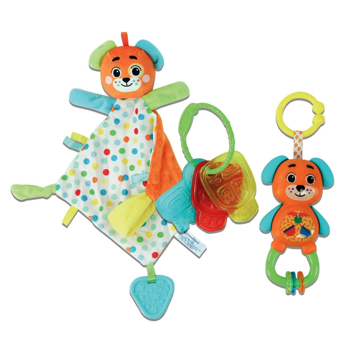 Clementoni Bébé - Ensemble Cadeau Doudou Chiot Jouets de Tri et d'Empilage