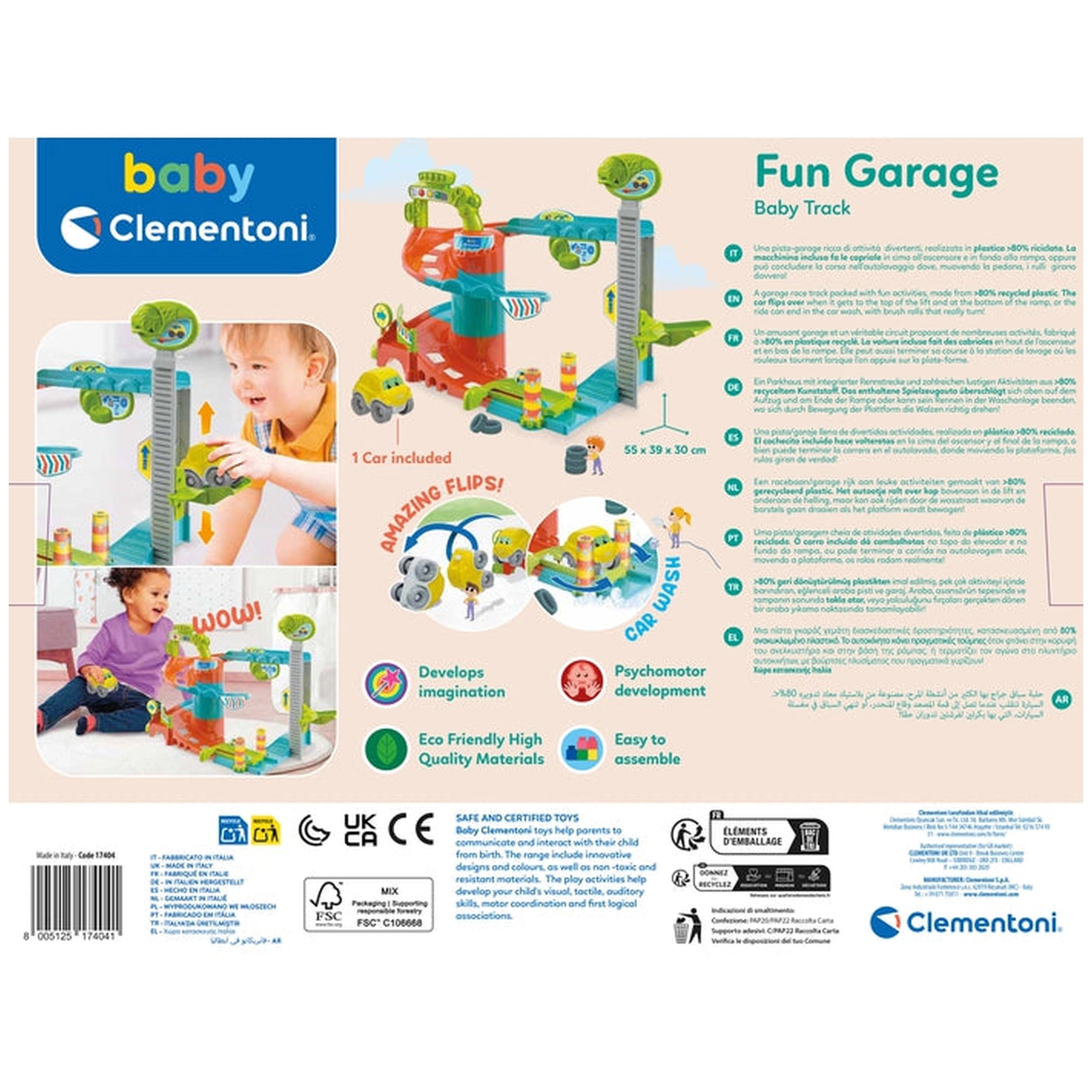 Baby Clementoni - Garage Amusant Piste Bébé Jouets d'Activité