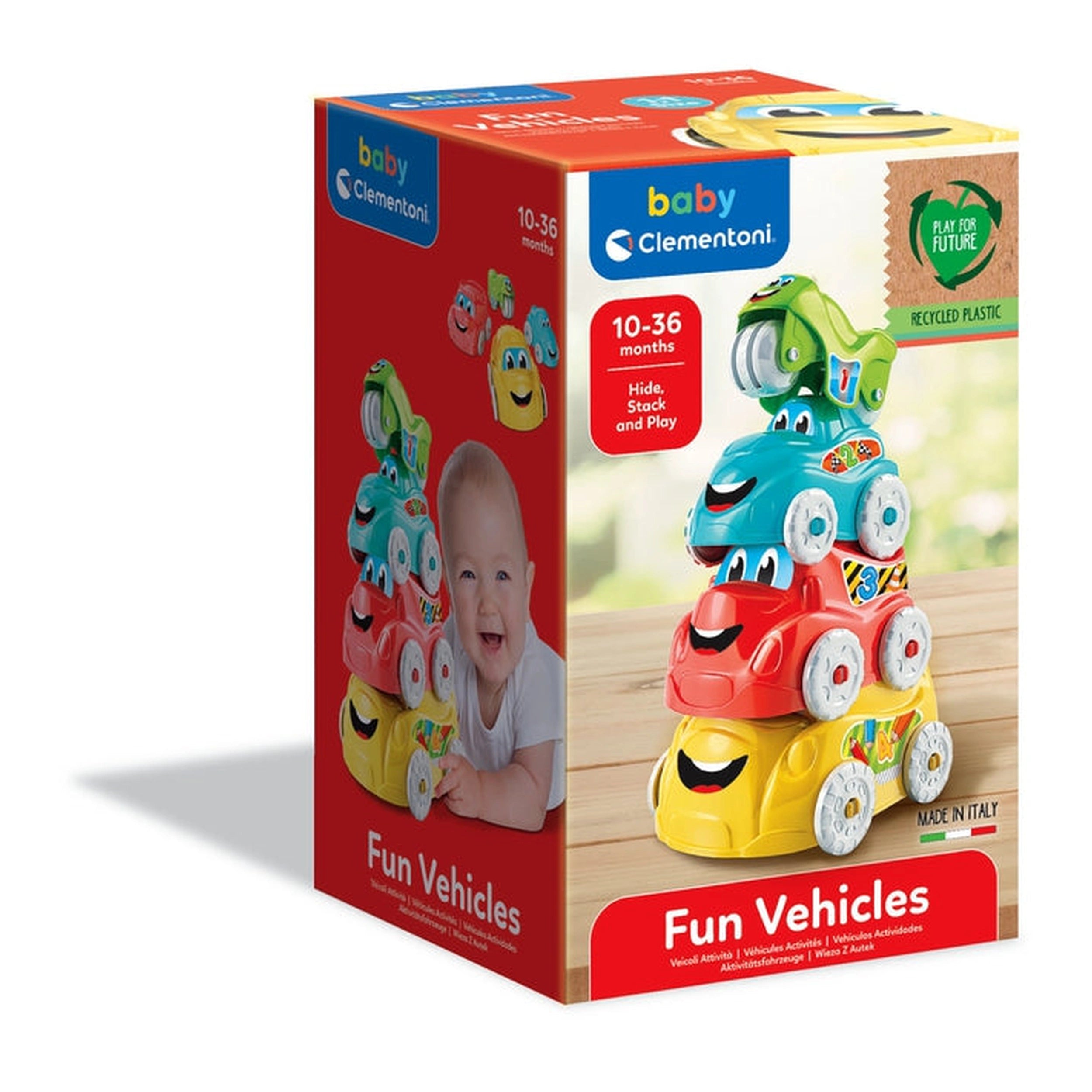 Baby Clementoni - Fun Vehicles Sorting & Stacking Toys