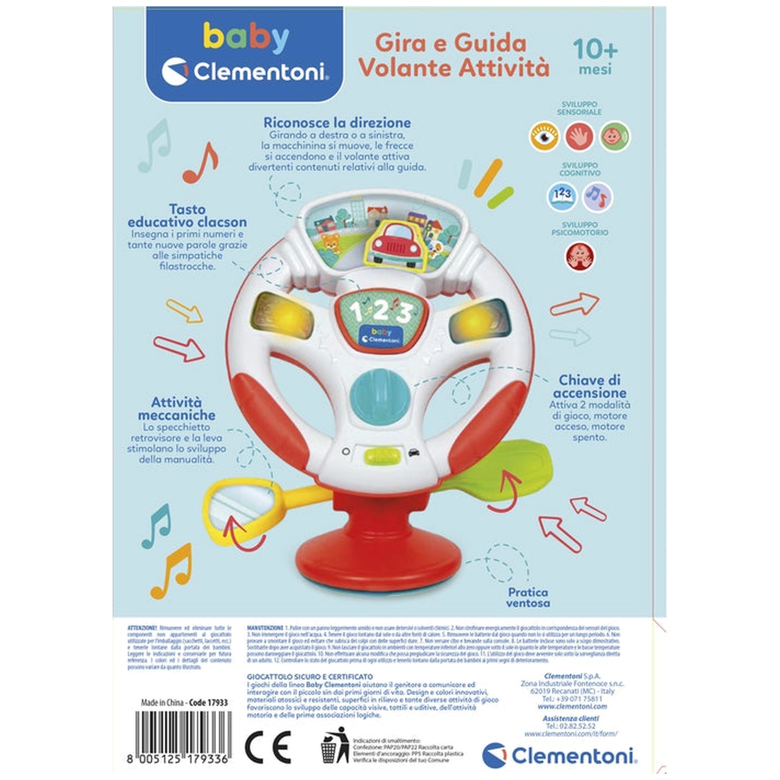 Baby Clementoni - Gira et Guide Volante Activités Jouets d'Éveil - Édition Italienne