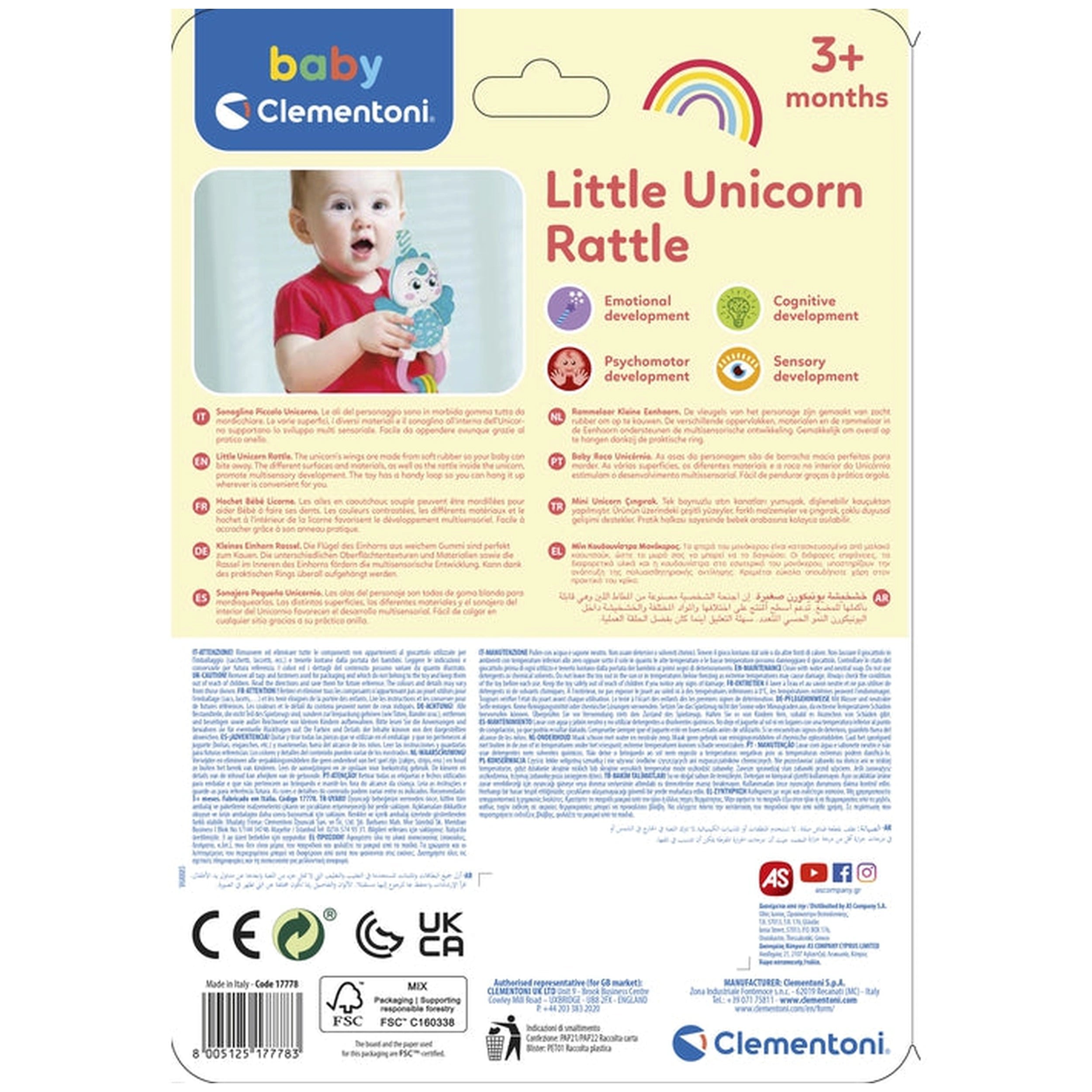 Baby Clementoni - Petit hochet licorne