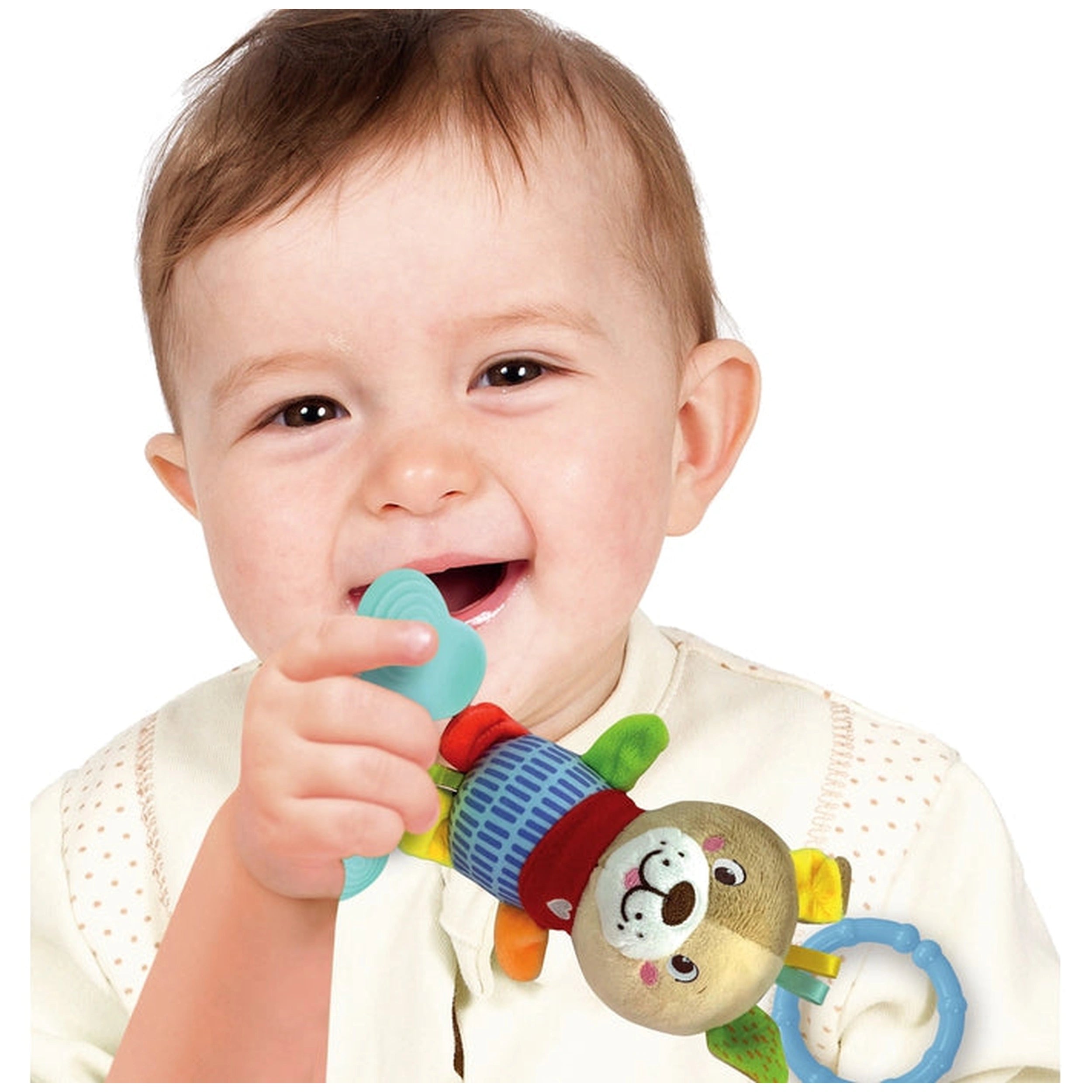 Baby Clementoni - Joli hochet en peluche chien