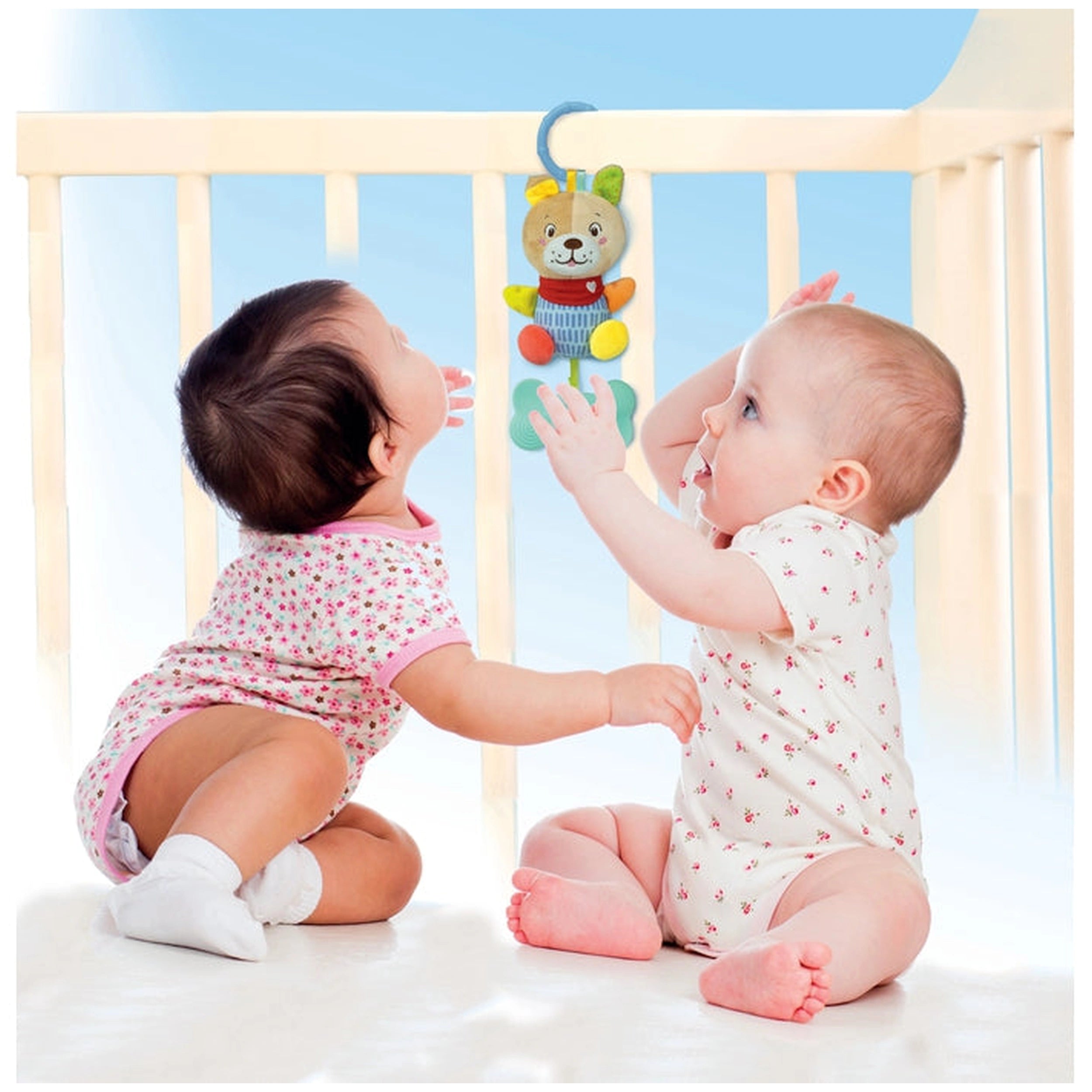 Baby Clementoni - Joli hochet en peluche chien