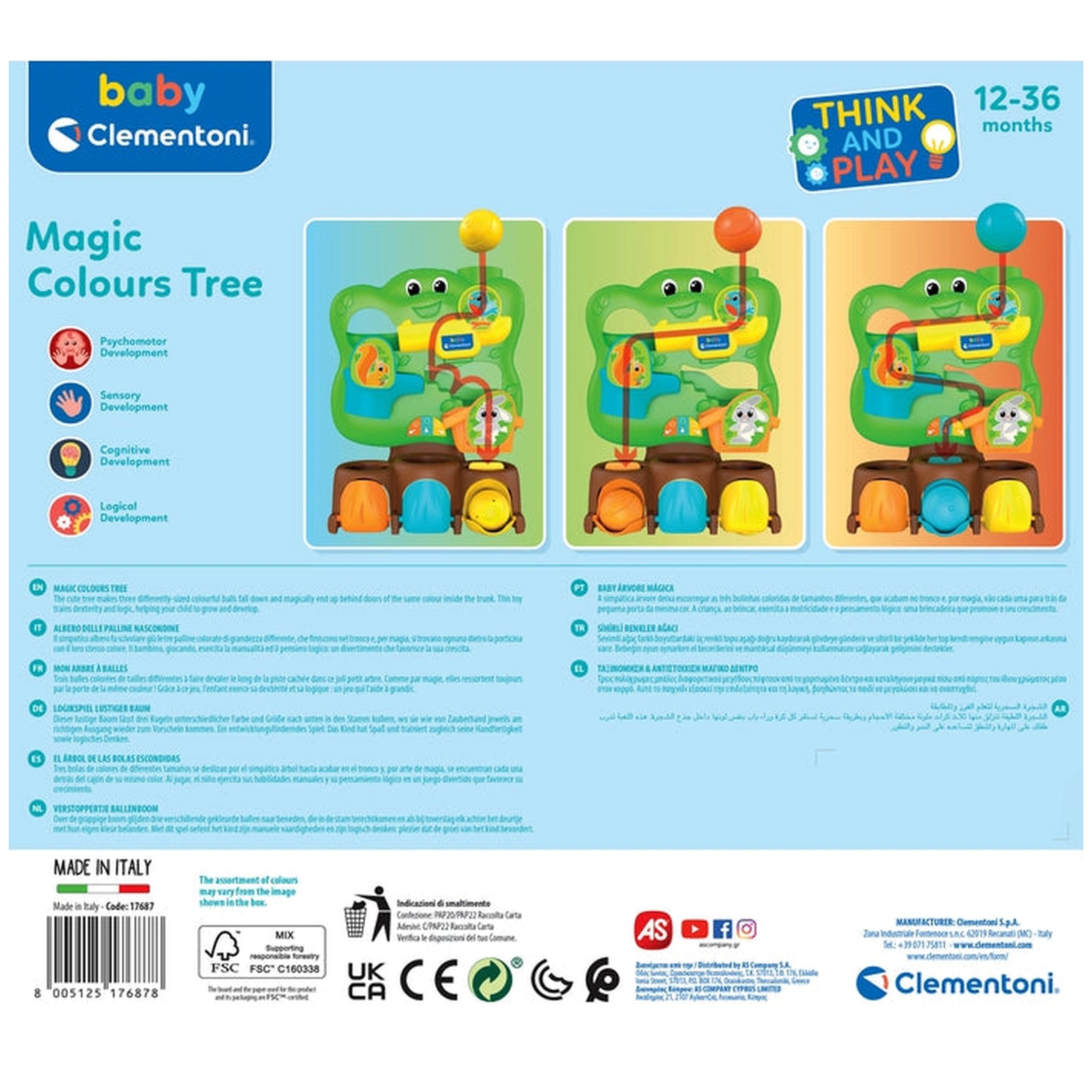 Clementoni Bébé - Arbre des Couleurs Magiques Jouets d'Activité pour Bébé