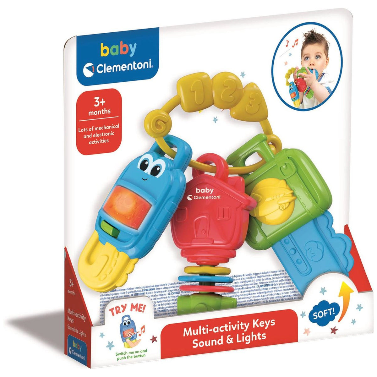 Baby Clementoni - Multi Activity Keys Sound And Lights Baby Activity Toys