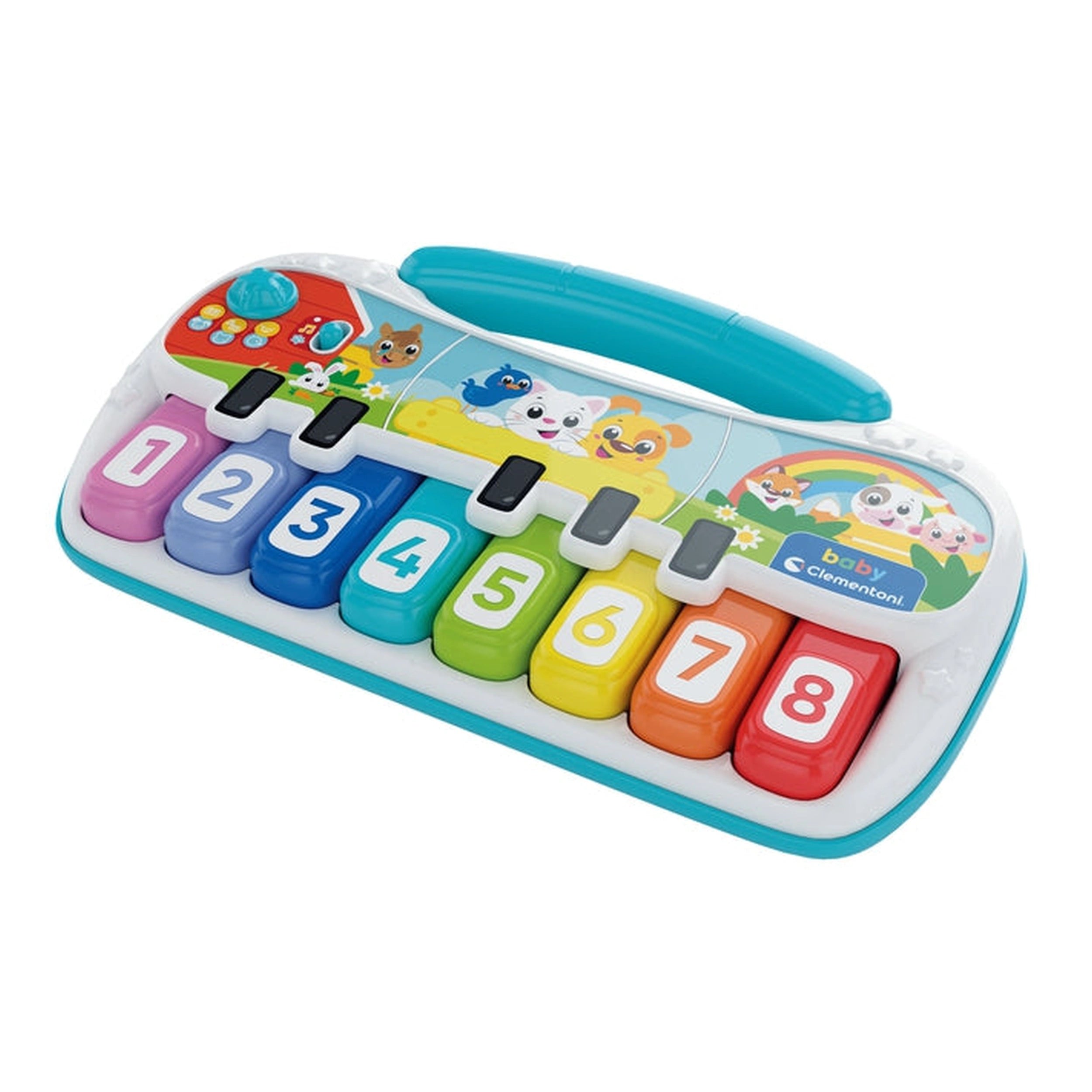 Baby Clementoni - Pianola des Animaux Sonore et Apprends Jouets d'Activité pour Bébé - Édition Italienne