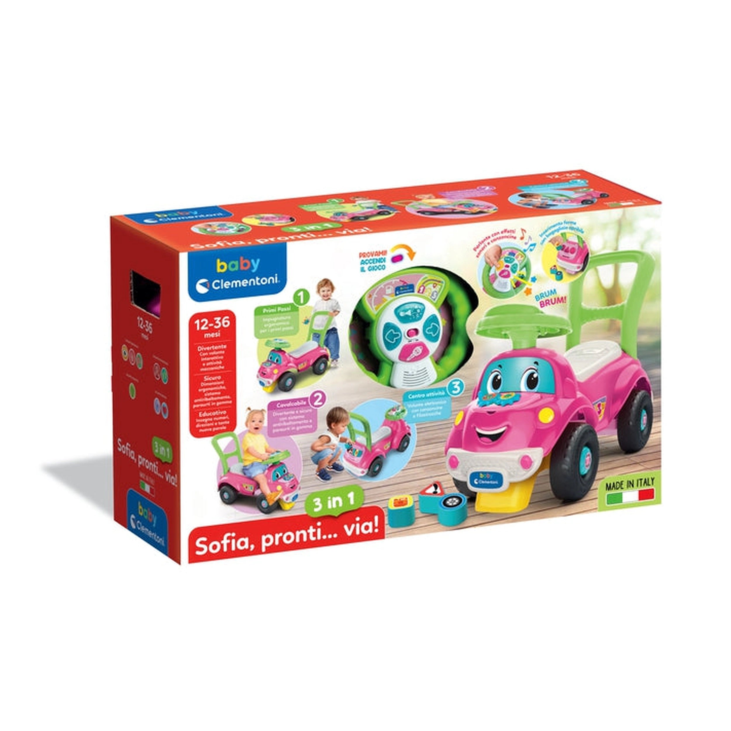 Baby Clementoni - Sofia Pronti Via 3 En 1 Jouets à Cheval - Édition Italienne