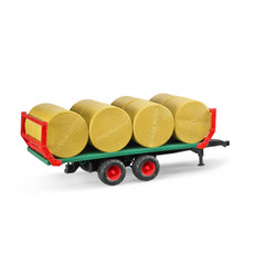 Bruder - Remorque de transport de balles avec 8 balles rondes - Véhicule de jeu
