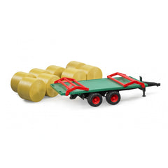 Bruder - Remorque de transport de balles avec 8 balles rondes - Véhicule de jeu