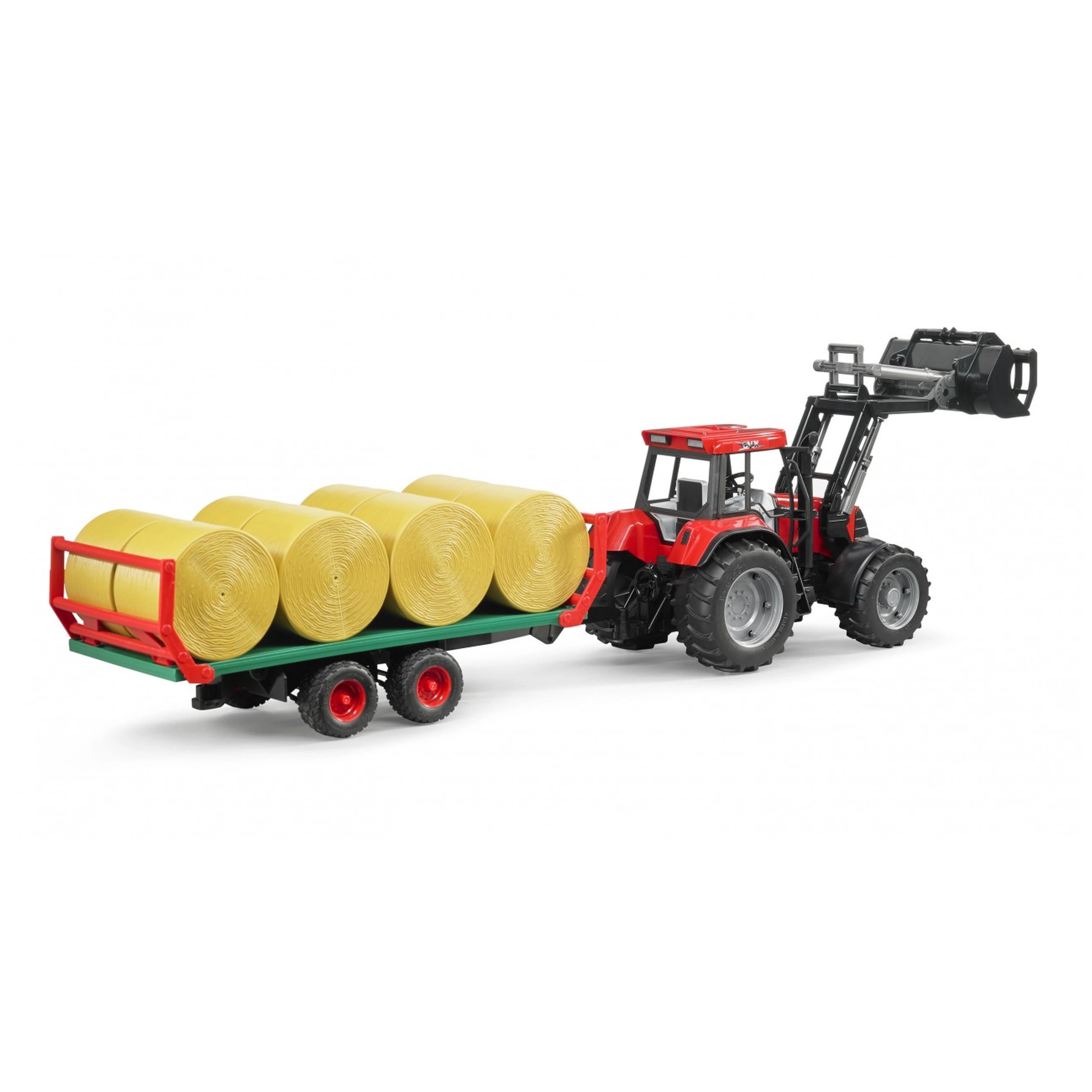Bruder - Remorque de transport de balles avec 8 balles rondes - Véhicule de jeu