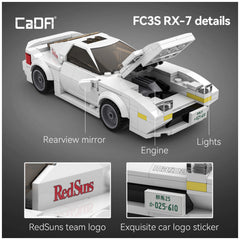 CaDA - Initial D Mazda RX-7 FC3S C55012W Blanc - Ensemble de Construction Jouets