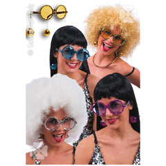 Carnival Toys - Colorful Disco Dance Glasses With Earrings For Fun Dress Up - Pretend Professions And Role Playing