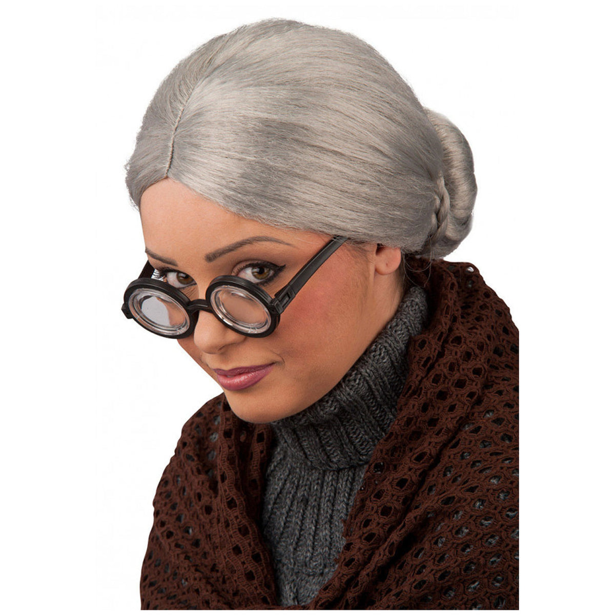 Carnival Toys - Perruque de Grand-mère avec Cheveux Blancs pour S'habiller Amusant et Jeu de Rôle - Professions Imaginaires et Jeux de Rôle