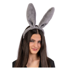 Carnival Toys - Jeux d'imitation - Serre-tête oreilles de lapin gris - Adulte