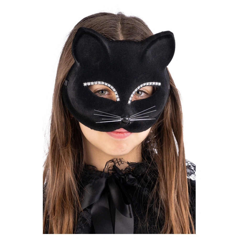 Carnival Toys - Jeux d'imitation - Masque de chat en velours - Noir - 6 Ans+