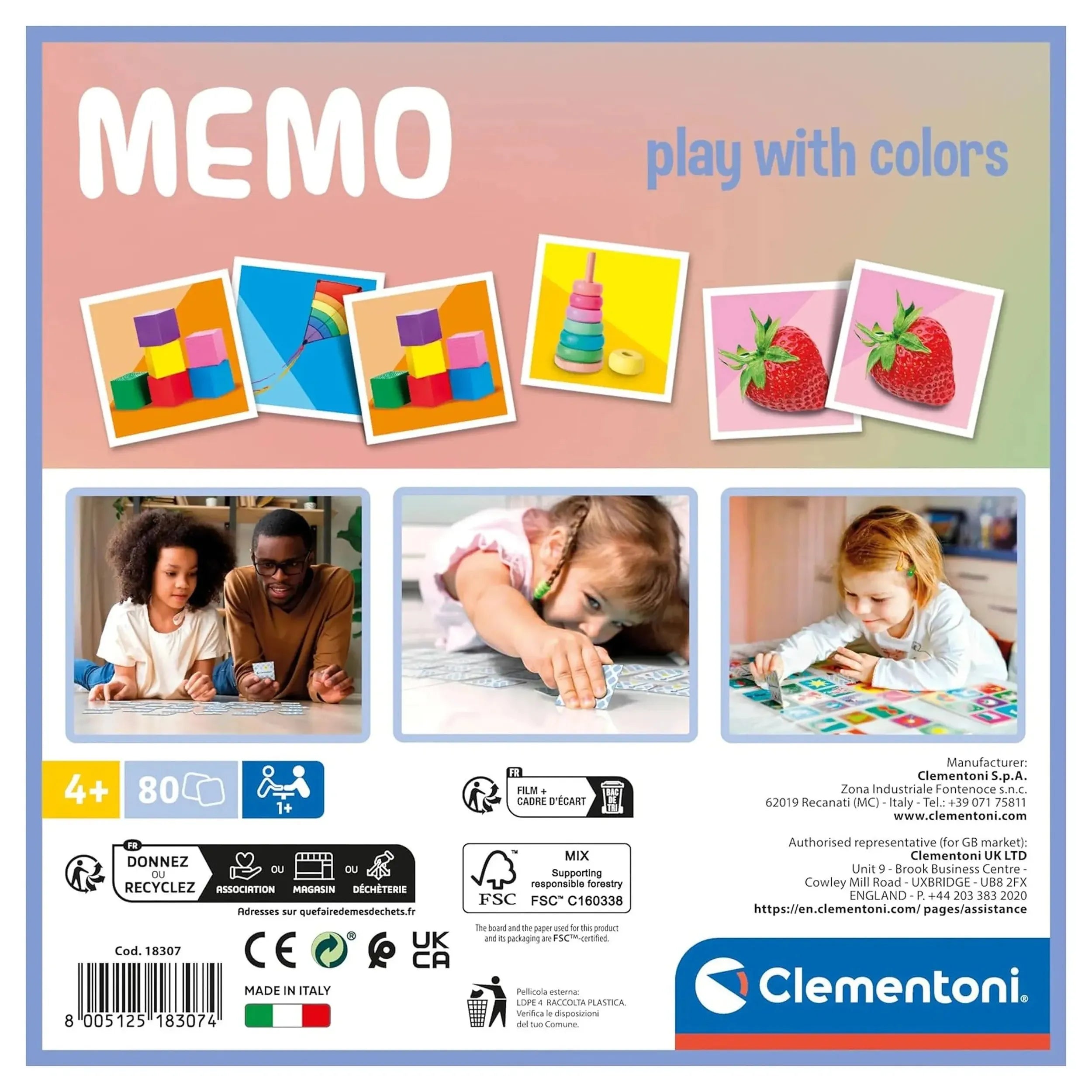 Clementoni - Colors Memory Board Games