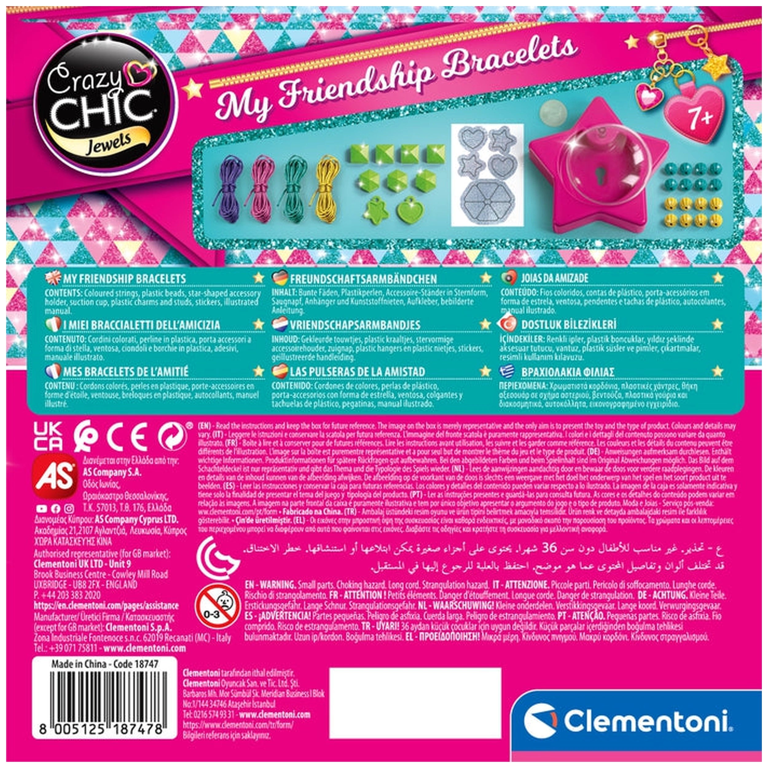 Clementoni Crazy Chic - Mes Bracelets d'Amitié Arts et Loisirs Créatifs