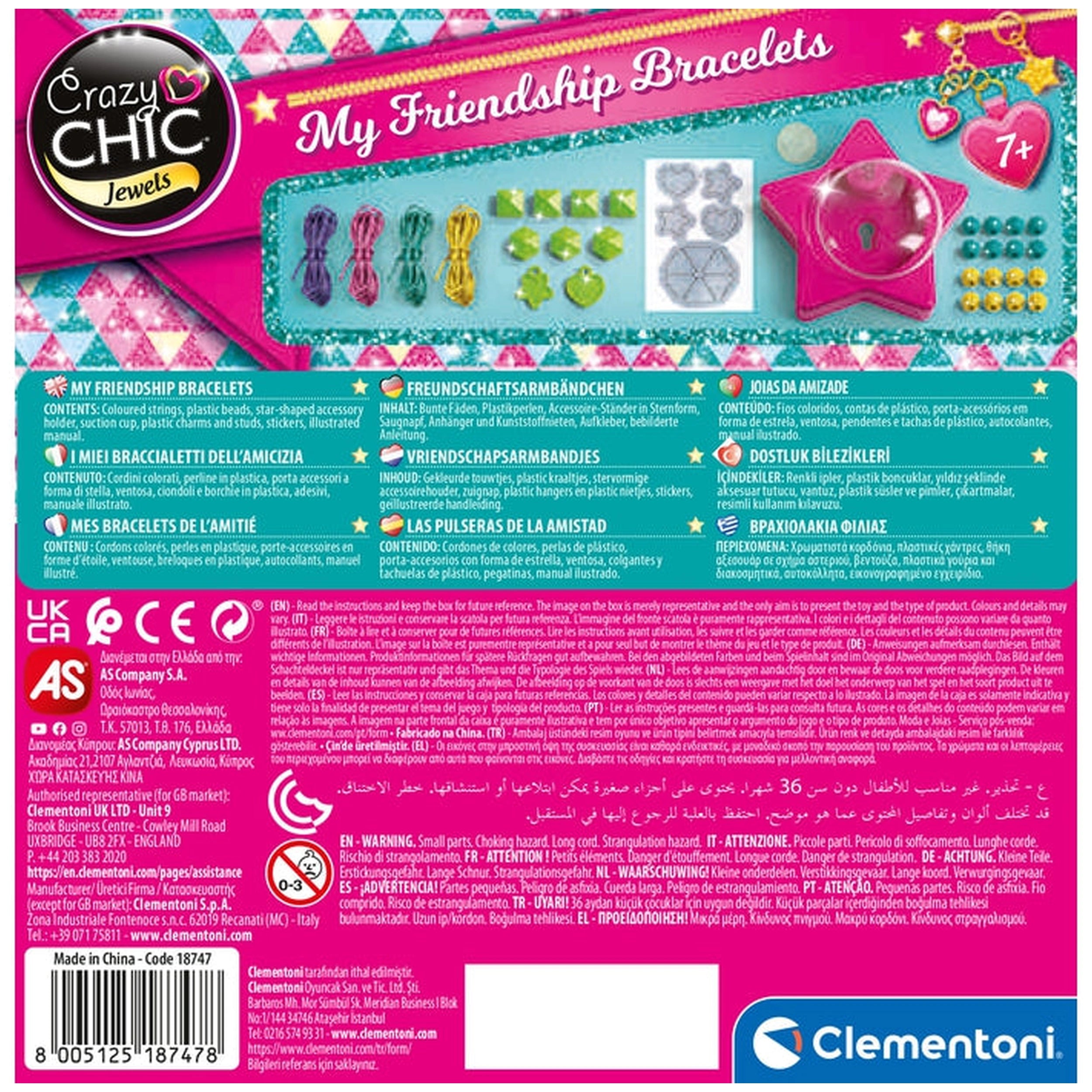 Clementoni Crazy Chic - Mes Bracelets d'Amitié Arts et Loisirs Créatifs