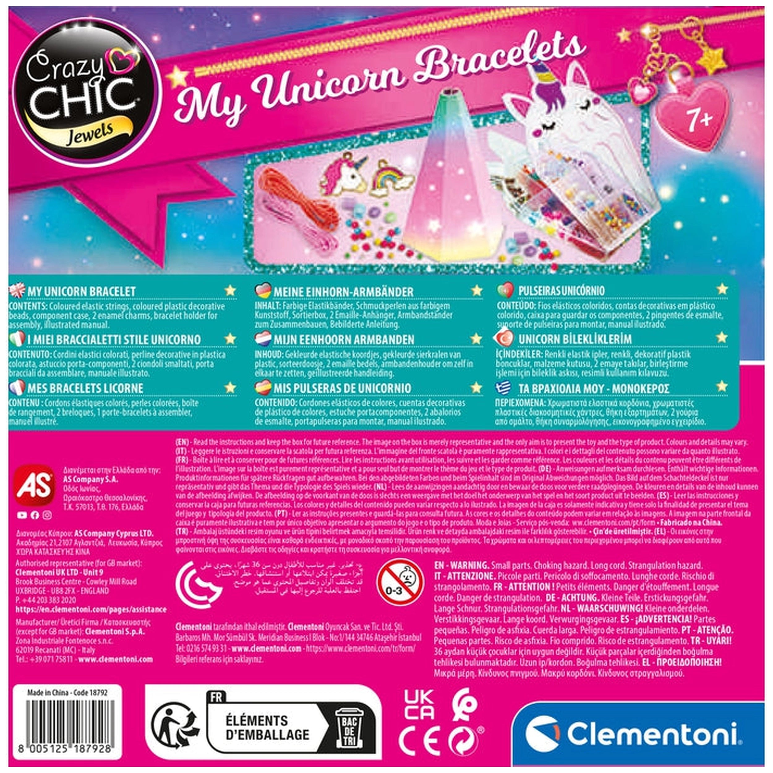 Clementoni Crazy Chic - Mes Bracelets Licorne Arts et Loisirs