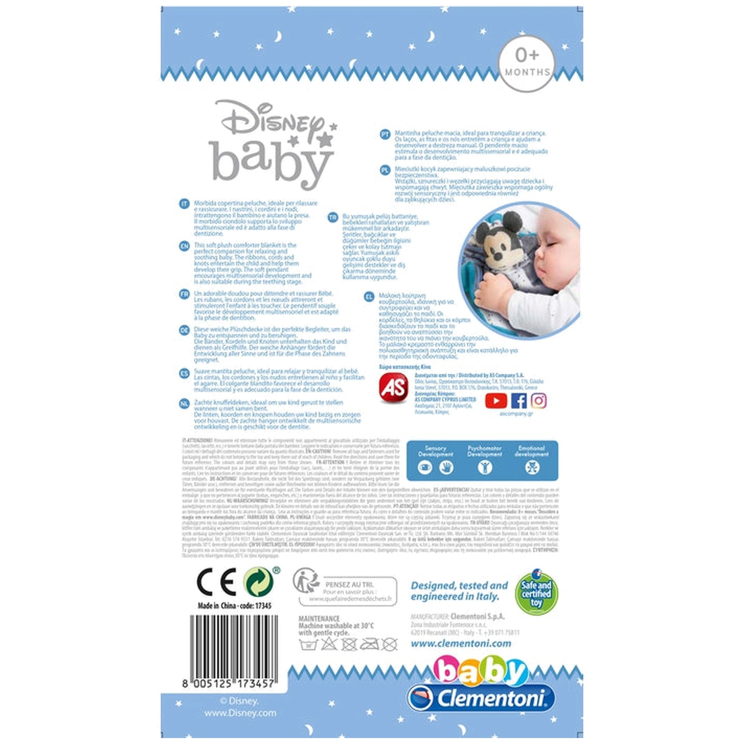 Clementoni Disney Baby - Couverture Doudou Baby Mickey