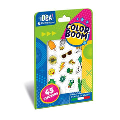 Clementoni Idea - 45 Autocollants Boom de Couleurs Assorties