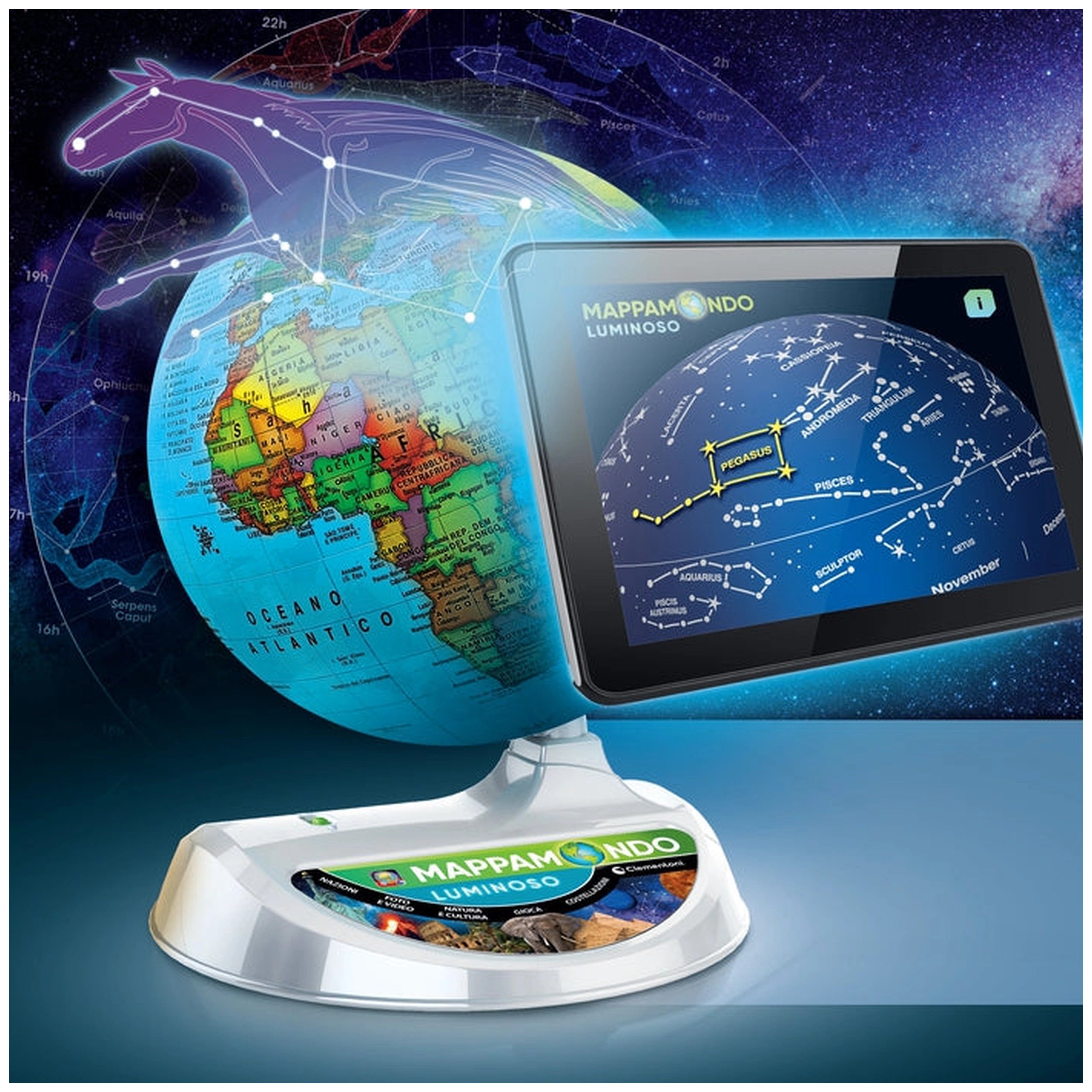 Clementoni - Mappamondo Luminoso Educational Toys - Italian Edition