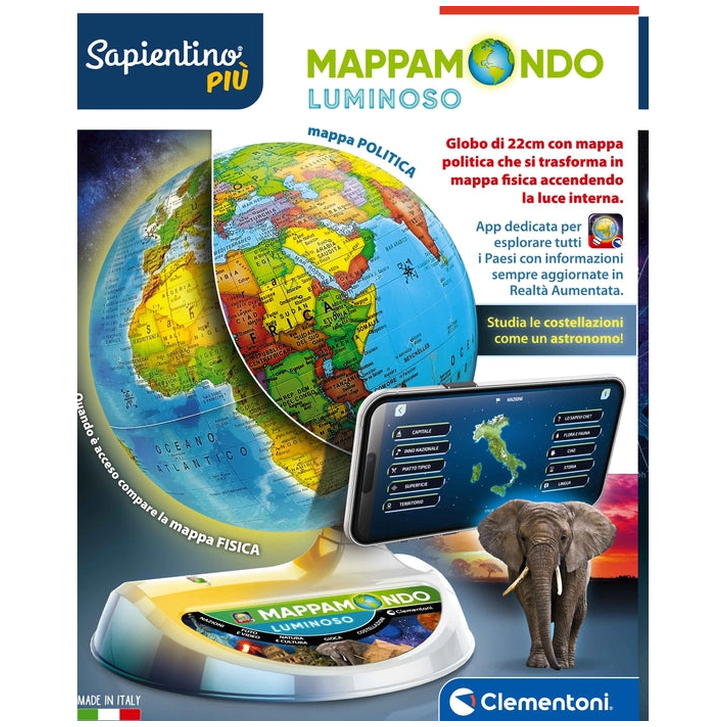 Clementoni - Mappamondo Luminoso Educational Toys - Italian Edition