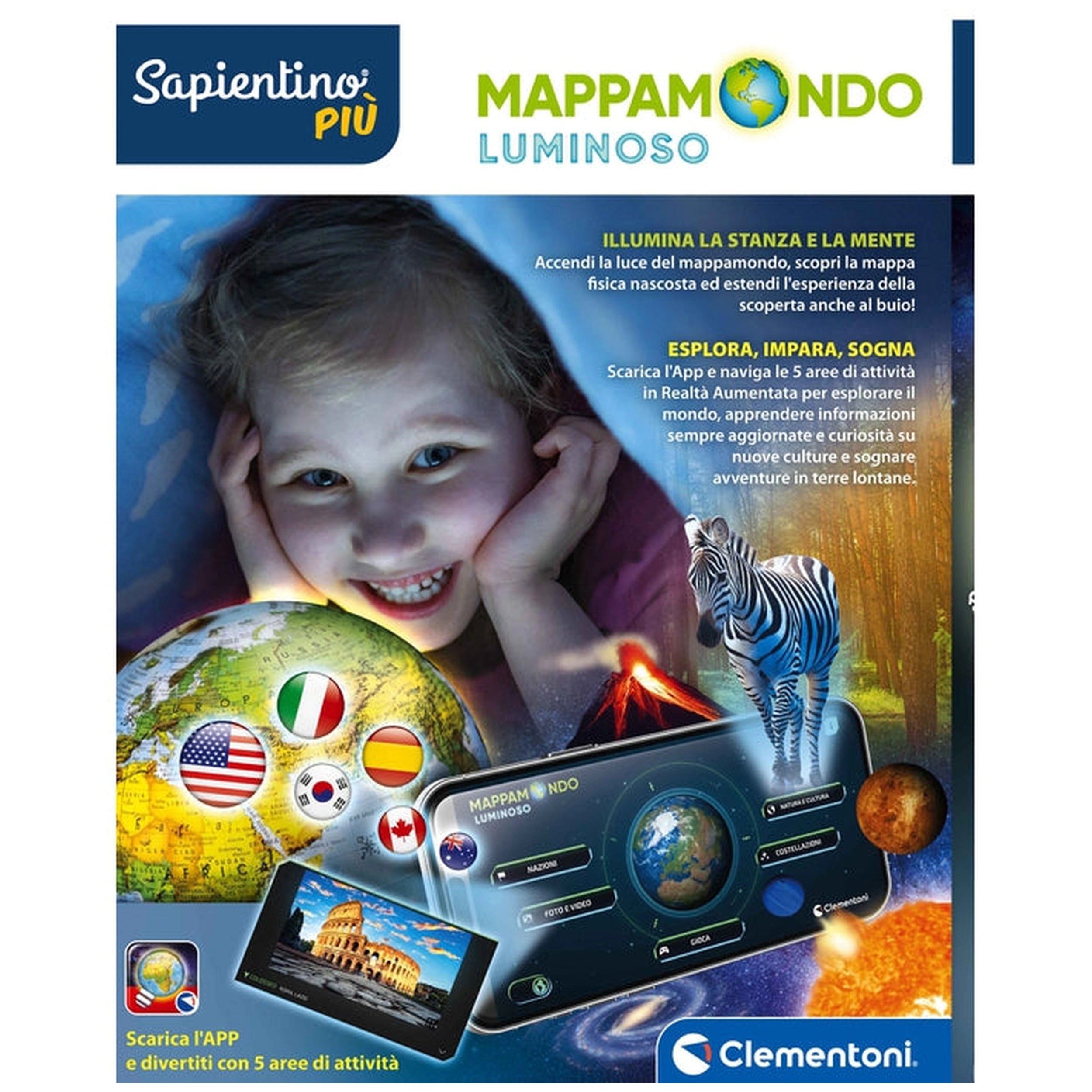 Clementoni - Mappamondo Luminoso Educational Toys - Italian Edition