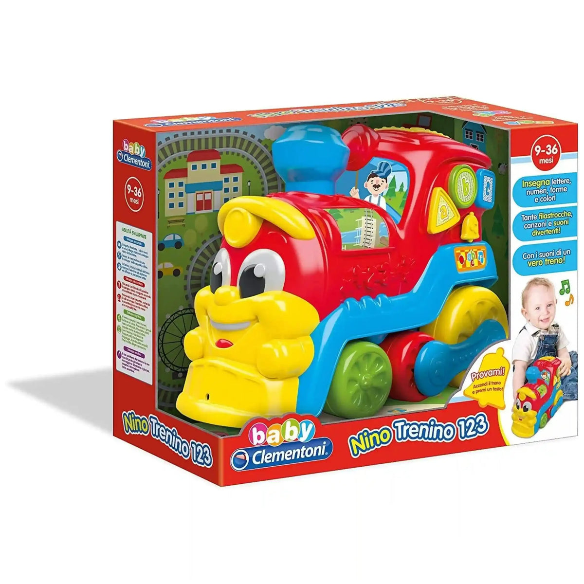 Baby Clementoni - Nino Trenino 123 Jouets d'Activité pour Bébé - Édition Italienne