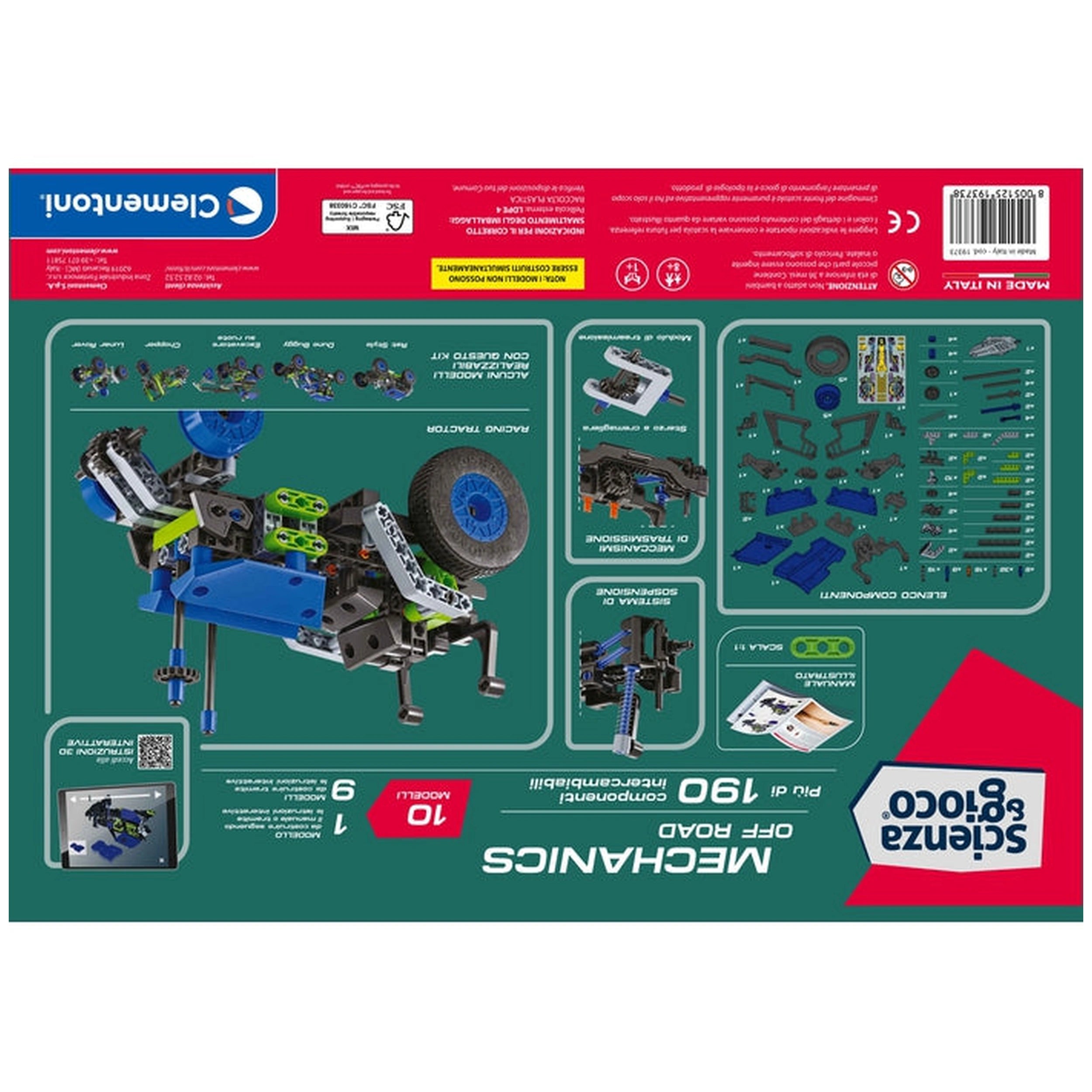 Clementoni Scienza E Gioco Build - Mechanics Build 10 Models - Off Road Construction Set Toys