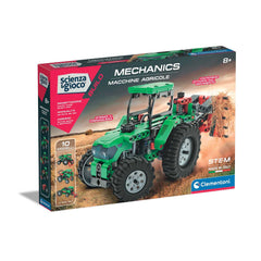 Clementoni Scienza E Gioco Build - Mécanique Construisez 10 Modèles - Tracteurs Et Équipements Agricoles Ensemble de Construction Jouets