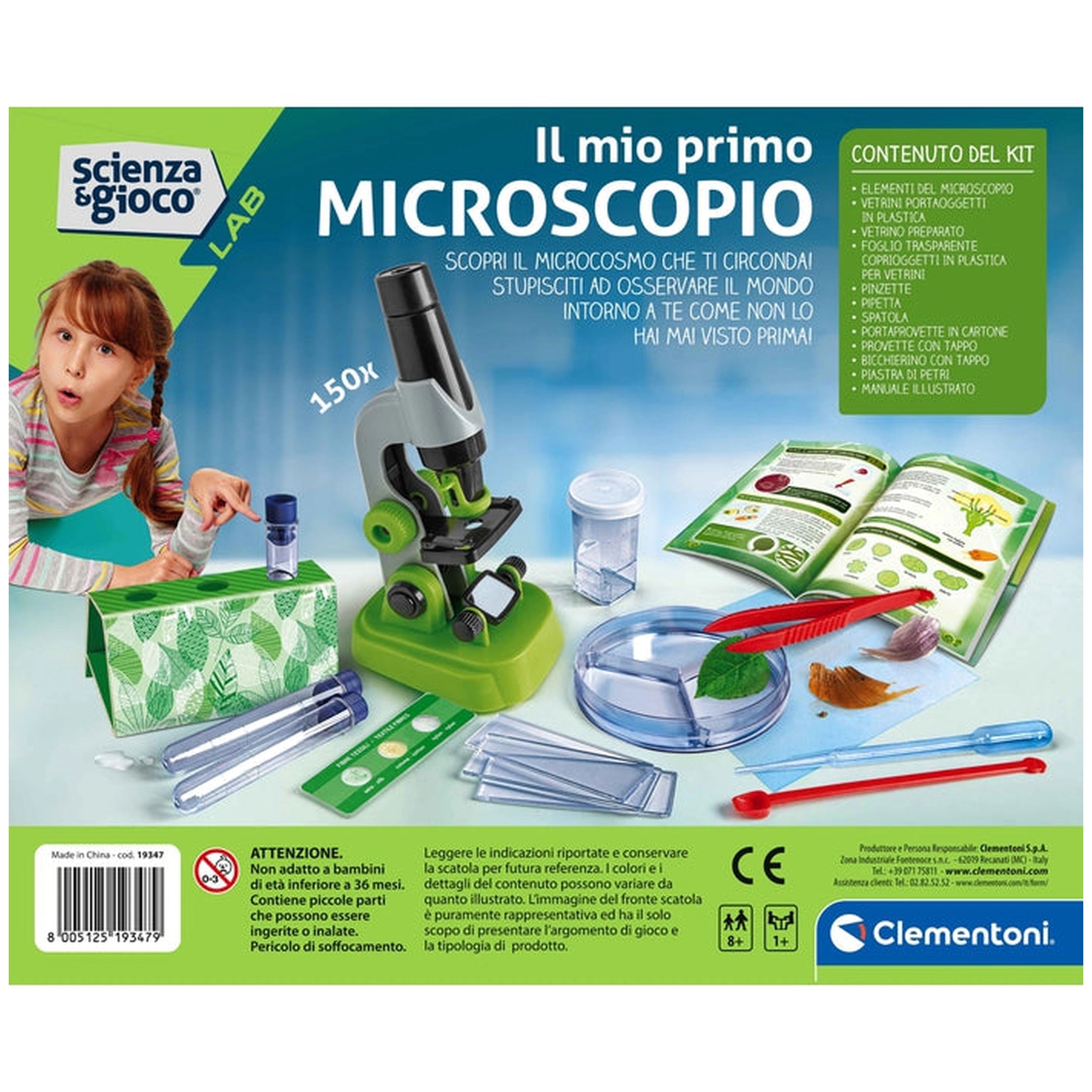Clementoni Scienza E Gioco Lab - Mon Premier Microscope Jouets Playsets - Édition Italienne