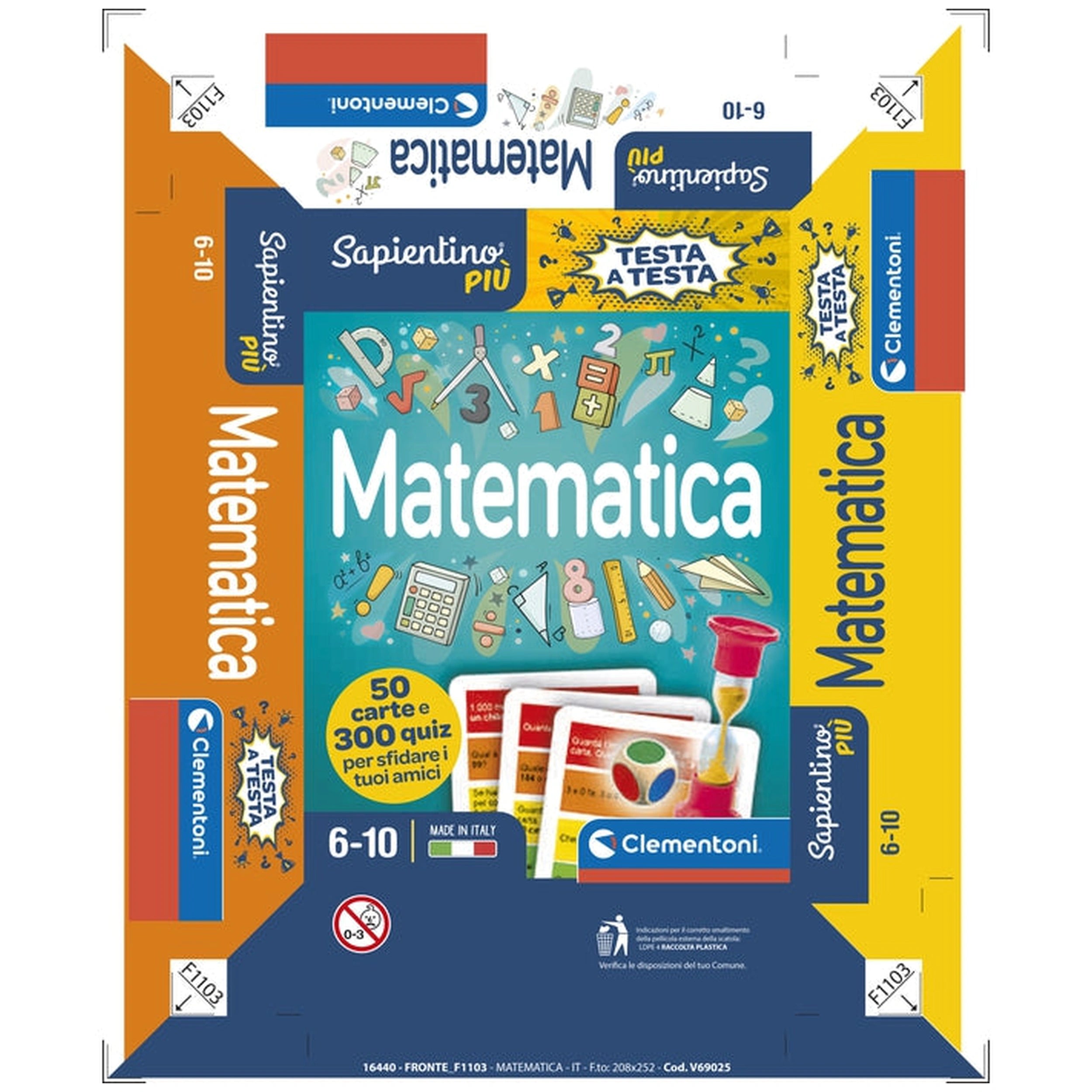 Clementoni - Testa A Testa Jeux de Cartes Mathématiques - Édition Italienne