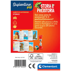 Clementoni - Testa A Testa Jeux de Cartes Histoire et Préhistoire - Édition Italienne