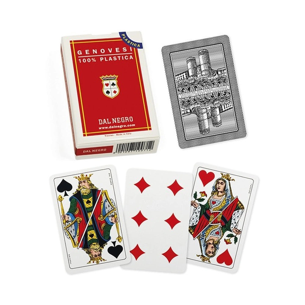 Dal Negro - Jeux de cartes - Cartes à jouer italiennes Genovesi - 100% plastique - 14 Ans+