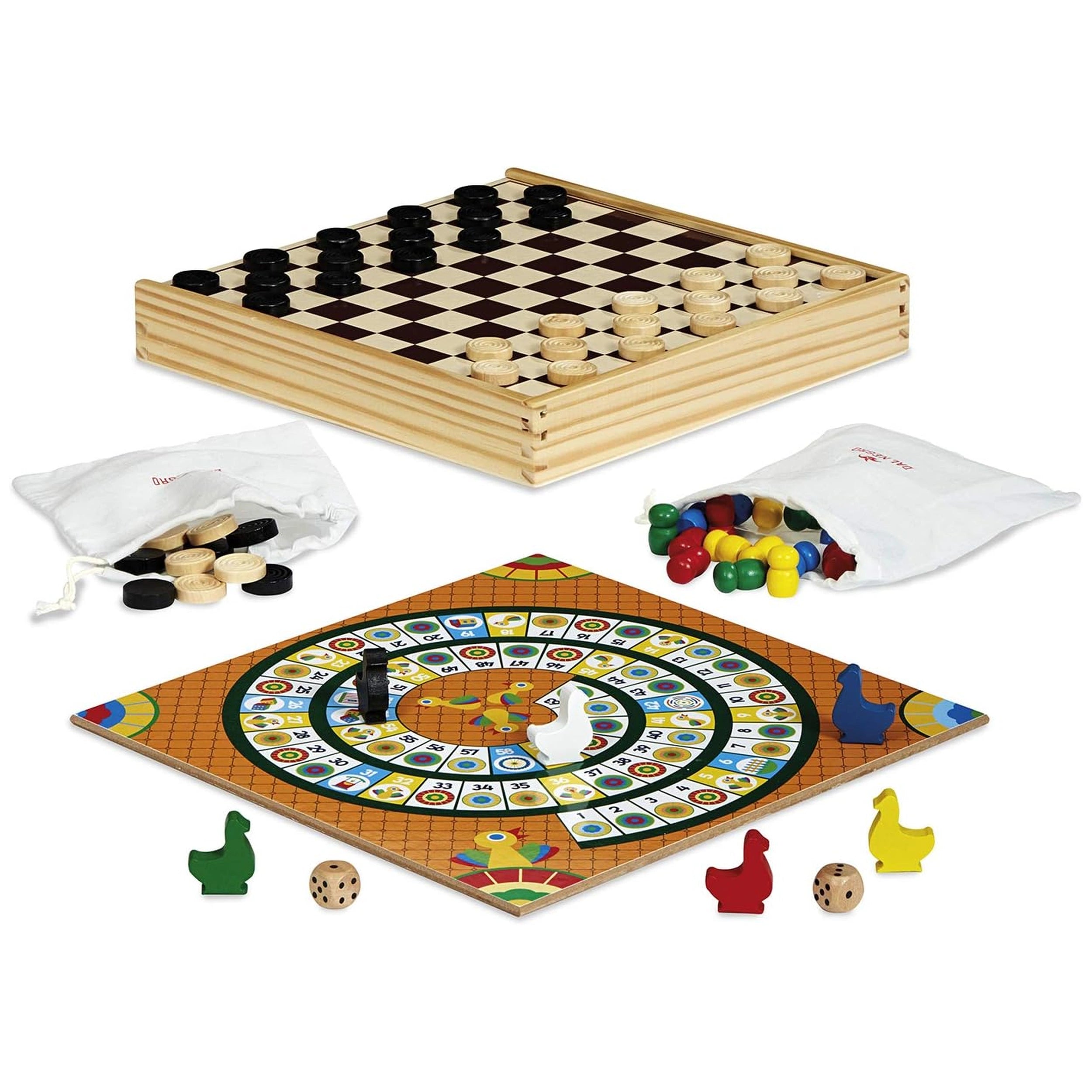 Dal Negro - Many Games Wooden Board Games Set