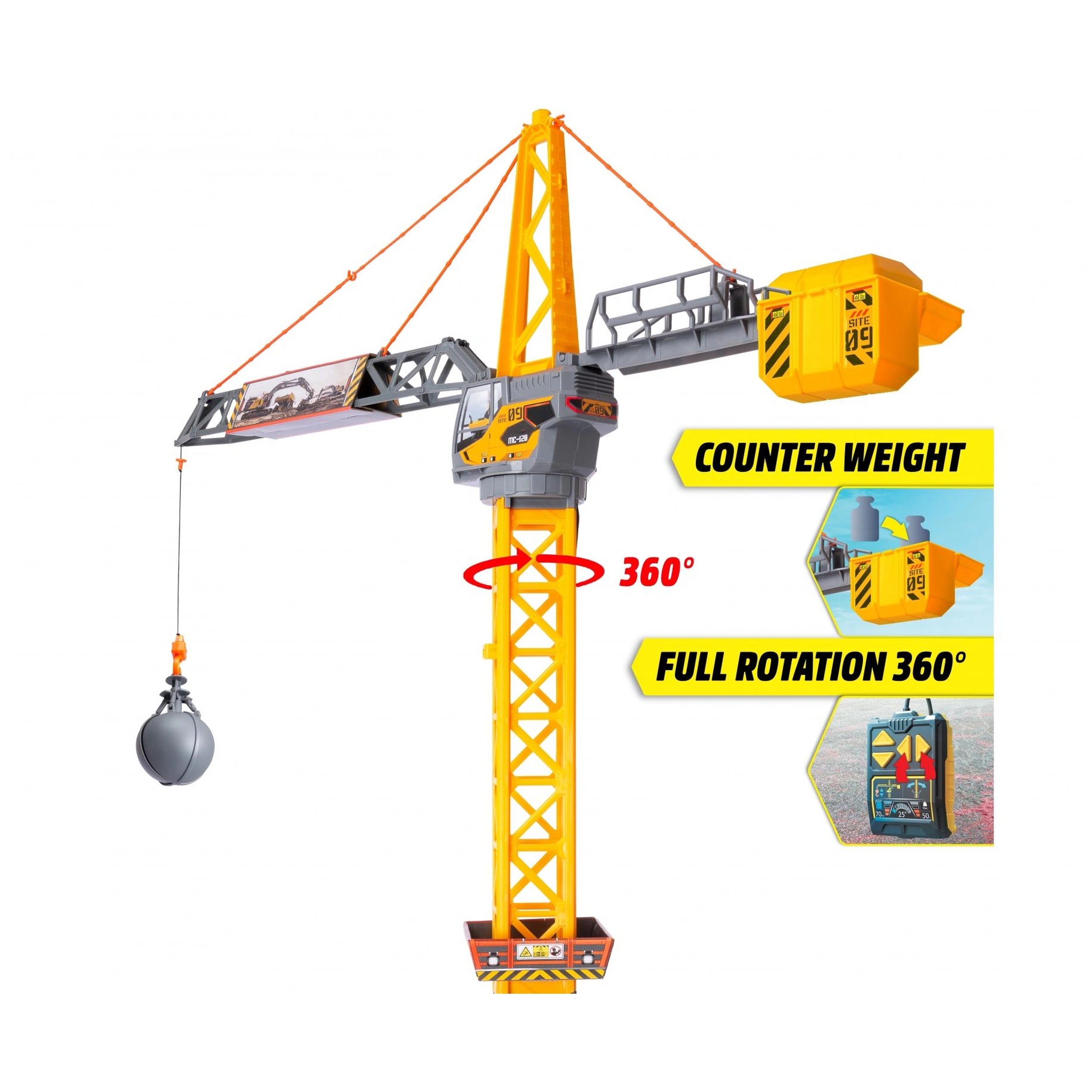 Dickie-Toys - Véhicule de jeu Mighty-Crane