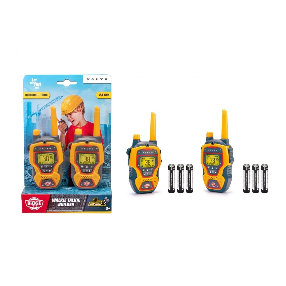 Dickie - Outdoor Play Equipment - Walkie Talkie Builder - Volvo - 3 Yrs - Clear Audio Technology