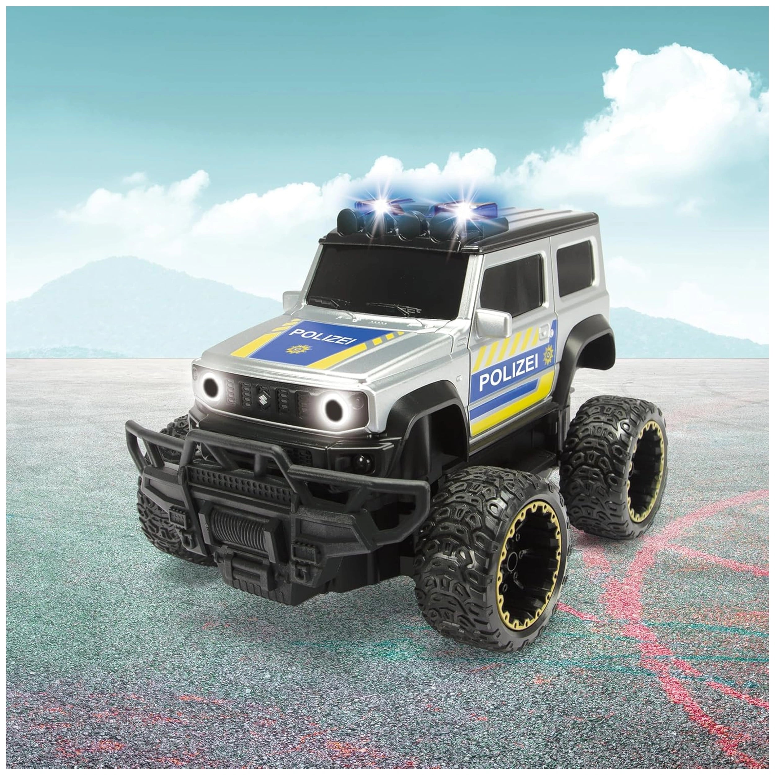 Dickie - RC Police Offroader Suzuki Jimmy with Lights and Sounds - RC Play Vehicles