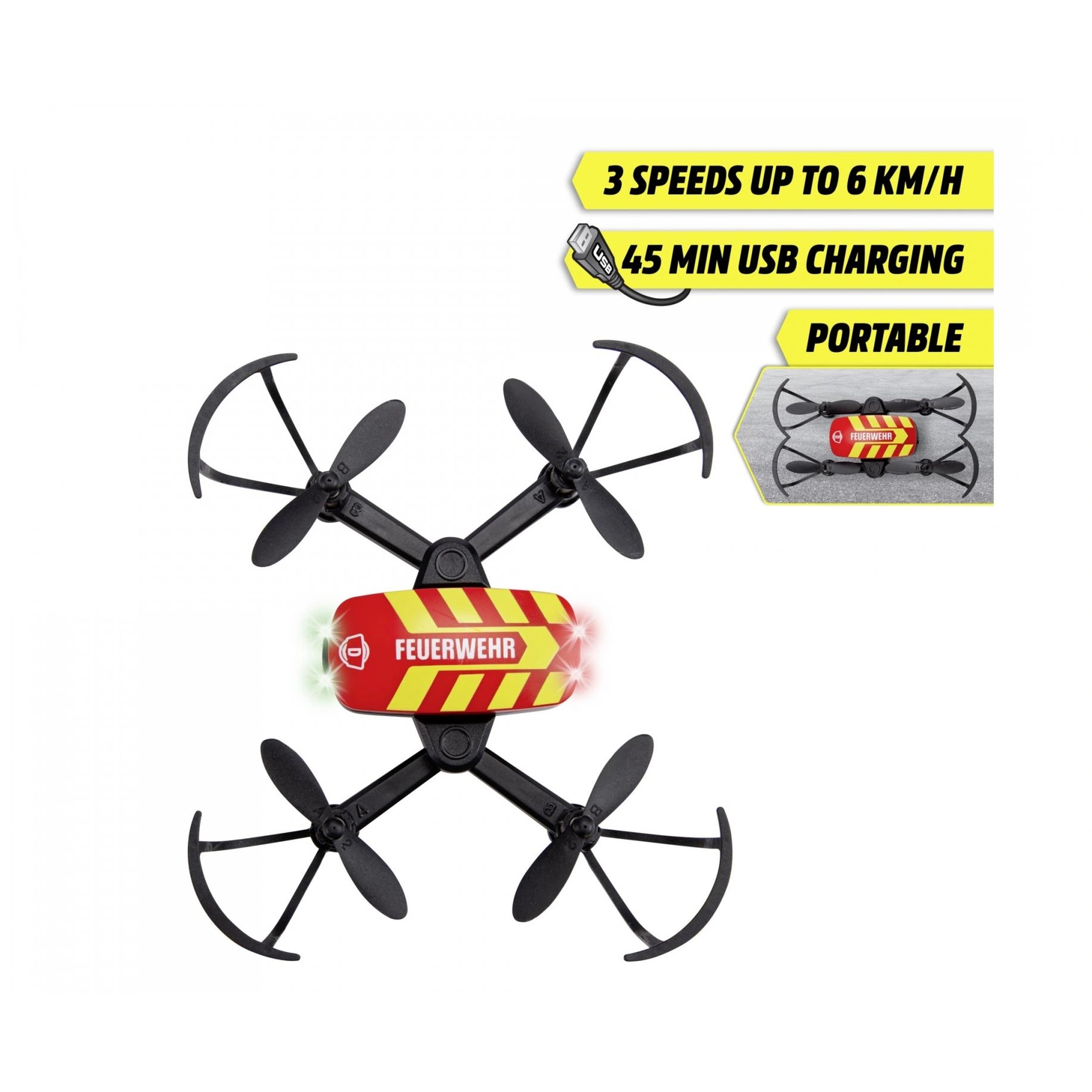 Dickie Toys - Drone de Pompiers RC - Jouez avec des Véhicules RC