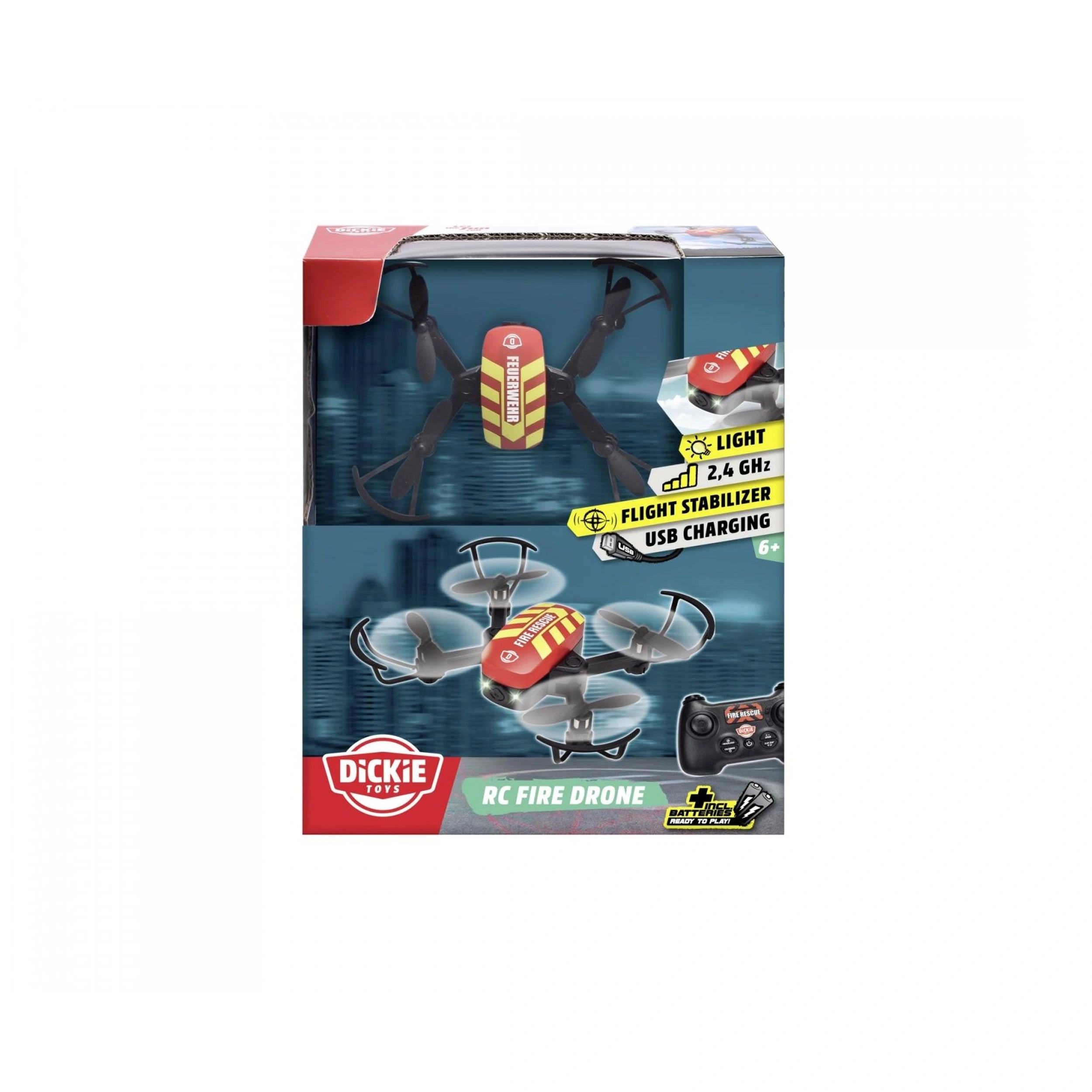 Dickie Toys - Drone de Pompiers RC - Jouez avec des Véhicules RC
